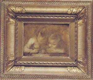 Deux Enfants A L'ecriture Deux Enfants A L'ecriture