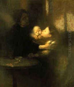Famille (mme. Carriere, Elise Et Leon) by Eugene Carriere