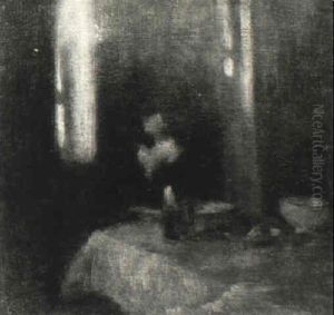 Femme Devant Une Table Dans Un Interieur