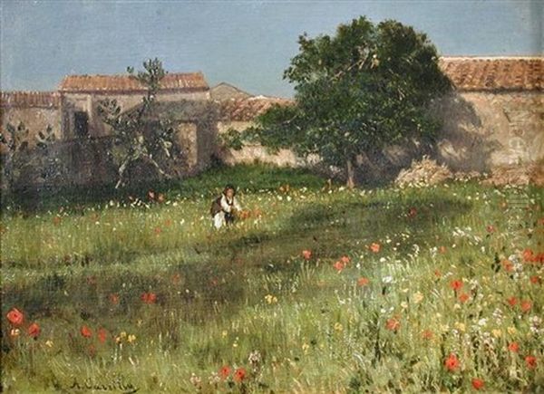 A Wildflower Meadow, Italy (+ An Italian Hill Path; Pair) - view 1