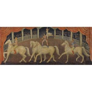 Circus Horses (+ Self-portrait, Verso)