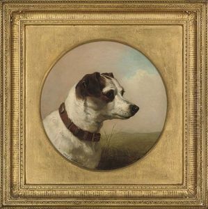 A Dog In An Extensive Landscape (+ A Portrait Of A Dog; 2 Works) by James Yates Carrington