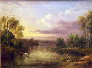 Cattle By A Lake