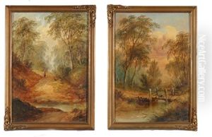 Landscape With Figures (+ Another; Pair)