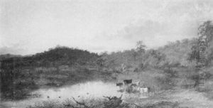 Cattle Watering, Evening