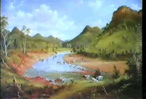 Burragorang Valley Looking North, 1879 by James Howe Carse
