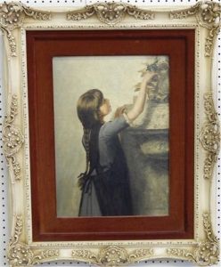 Young Girl In Black Dress by Julius Victor Carstens