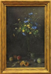 Still Life With Flowers And Fruit by Julius Victor Carstens