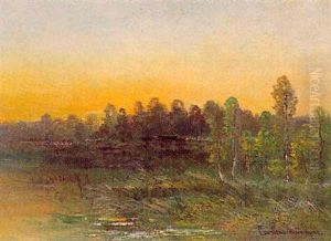 Abendhimmel Uber Dachauer Mooslandschaft by Julius Victor Carstens