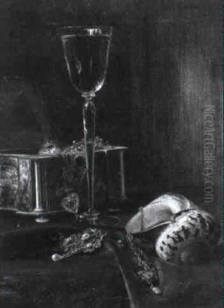 Stilleben Mit Schmuckschatulle, Glas Und Muschel - view 1