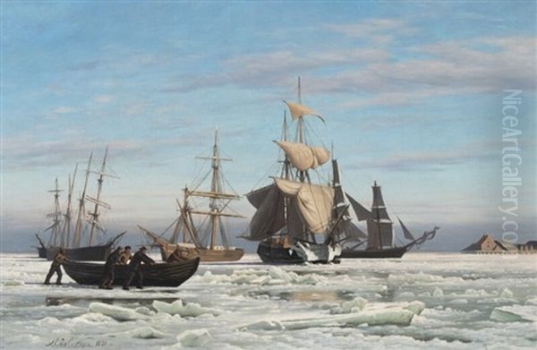 Numerous Ships Stuck In The Ice - view 1