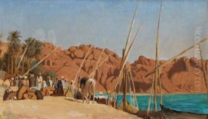 Fishermen At A Coast by Andreas Christian Riis Carstensen