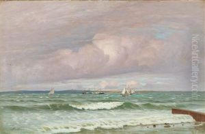 View Across The Sound From Odinshoj On The North-western Coast Of Zealand by Andreas Christian Riis Carstensen