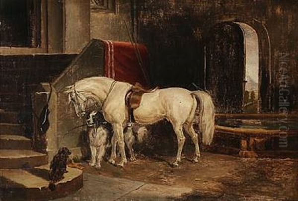 Scene From Milling House In Middlesex With Lady Malling's Favorite Horse - view 1