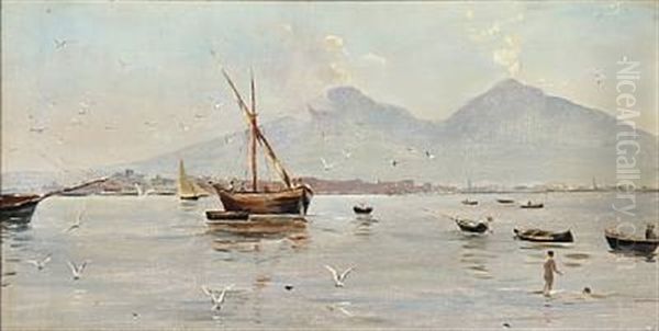 Coastal Scenery From South Europe, In The Background Two Volcanoes - view 1