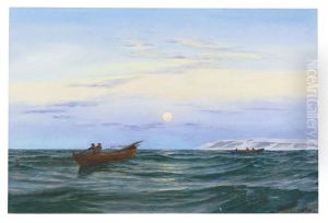 Fischerboote Vor Der Nordseekuste Bei Schottland by Andreas Christian Riis Carstensen