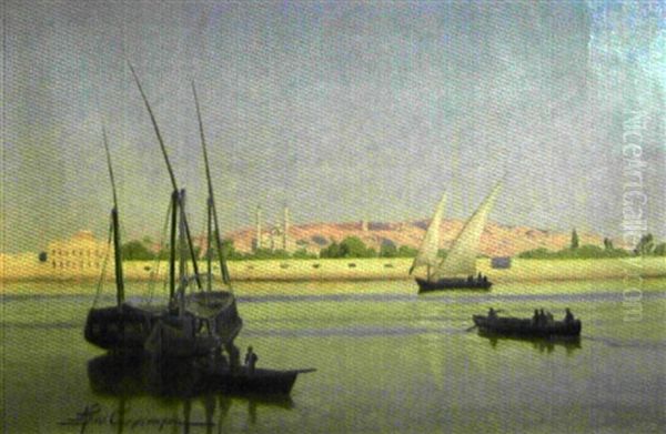 Bateaux Sur Le Nil by Andreas Christian Riis Carstensen
