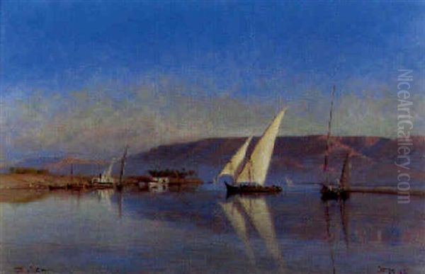 Feluccas On The Nile - view 1