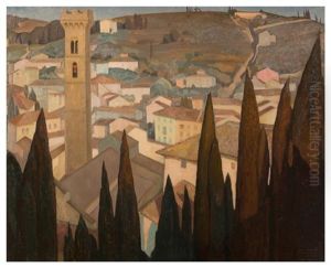 Paysage De Fiesole, 1925 by Antoine (Anto) Carte