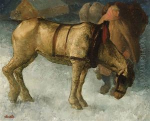 Cheval De Halage - Towpath Horse by Antoine (Anto) Carte