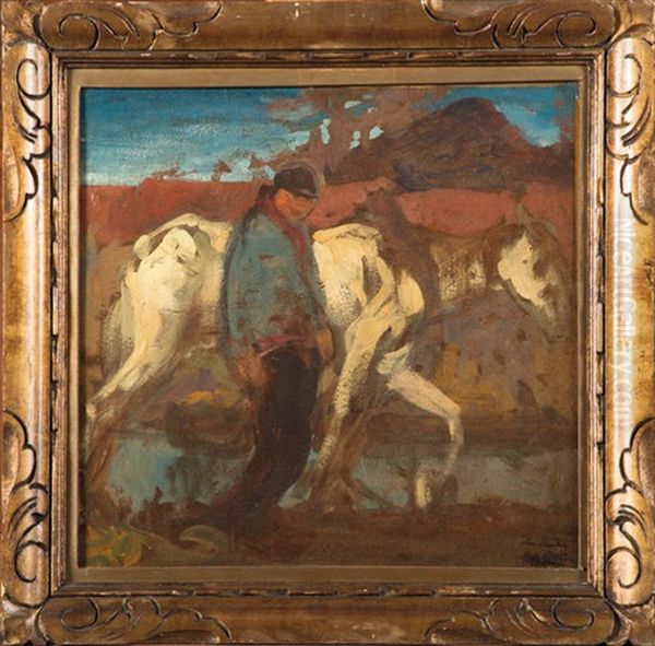 Paysan Et Son Cheval - view 1