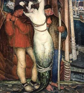 Sirene Et Pecheurs Dans Un Port
