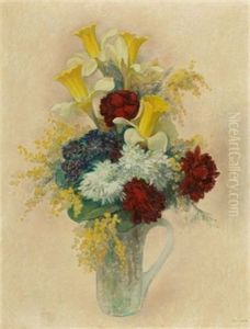 Bouquet De Fleurs Dans Une Cruche Bouquet De Fleurs Dans Une Cruche