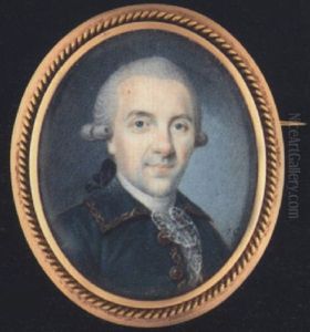 A Gentleman, Wearing Gold Figured Green Coat And White Lace Cravat, His Powdered Hair En Queue A Gentleman, Wearing Gold Figured Green Coat And White Lace Cravat, His Powdered Hair En Queue