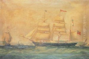 The Three-masters "glenara" Of Aberayron, Cd. R. Davies Off Cork Island by Henry Barlow Carter