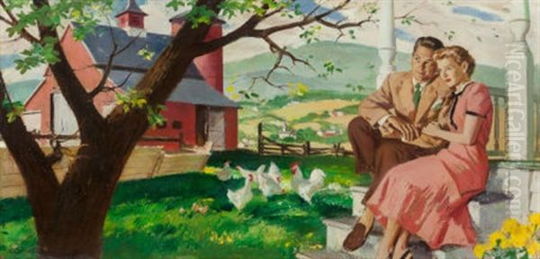 A Summer In The Country, Ladies Home Journal Interior Story Illustration - view 1
