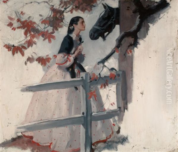 Visiting Her Horse, Probable Magazine Story Illustration - view 1