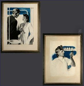 Medical Scene (+ Another; 2 Works) by Pruett Carter