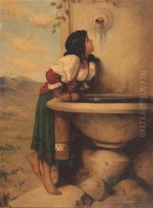 Young Girl At A Well by Pruett Carter