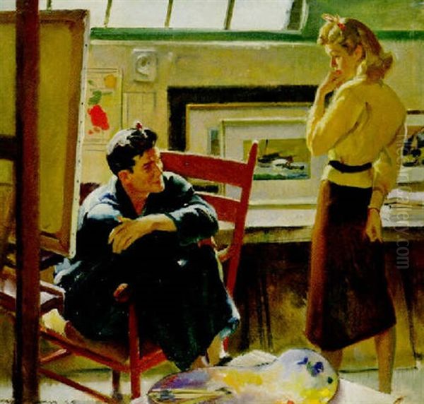 Woman Visiting Artist In Studio: Wife By The Day - view 1
