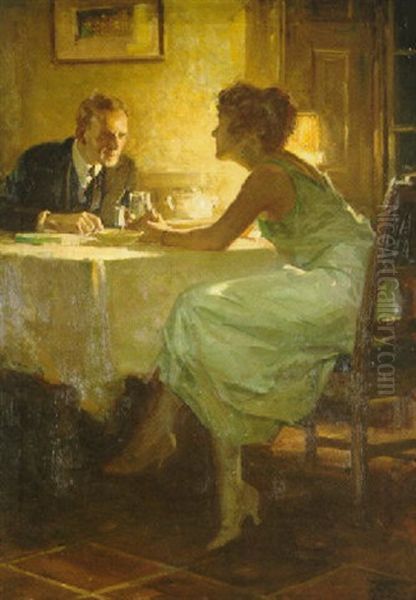 Couple At Dinner Table: Matched Witts - view 1