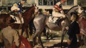 Woman Speaking To Jockey Amount