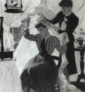 Story Illustration: Trying On A Bridal Veil