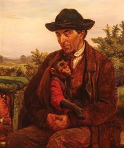 An Organ Grinder And His Monkey by Samuel John Carter