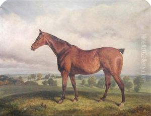A Bay Hunter In A Landscape, Westacre High House, Norfolk