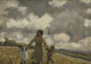 Children Running Through A Field