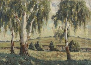 Blue Gum Trees In A Landscape by Sydney Carter