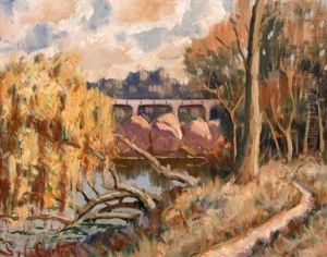 Railway Crossing Over A River by Sydney Carter