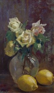 Still Life With Roses And Lemons by Sydney Carter