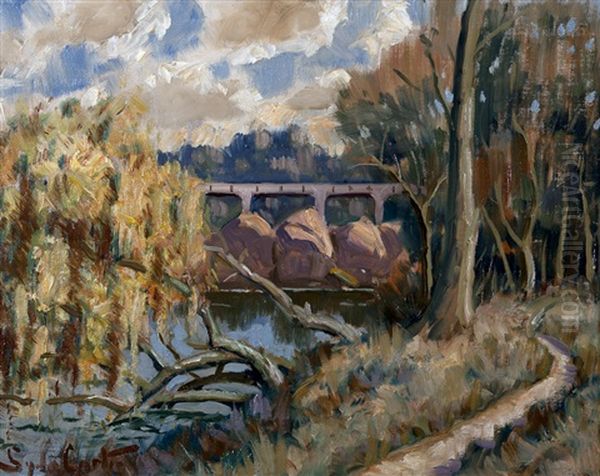 Railway Crossing Over River - view 1