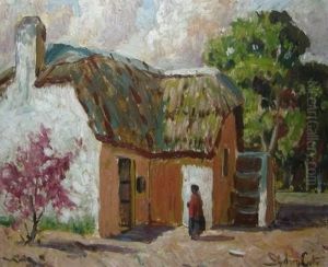 Figure Beside A House