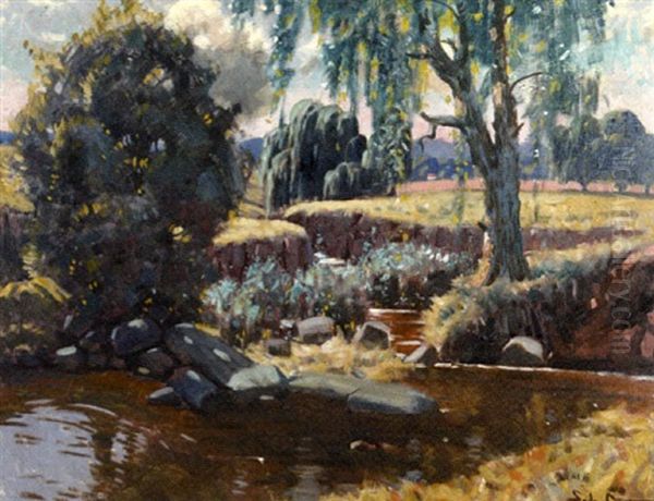 A Verdant Riverside Landscape - view 1
