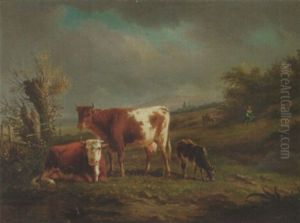 Cattle In A Meadow by Karl Cartier