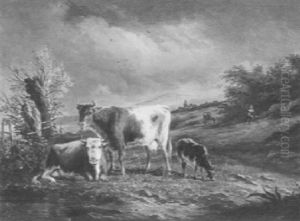 Landschaft Mit Weidevieh by Karl Cartier