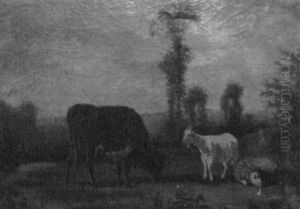 Herder And Flock by Victor-Emile Cartier