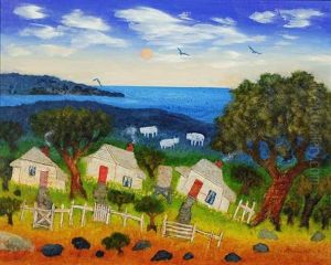 Sheep On The Hill by John Cartwright